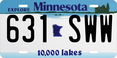 MN license plate 631SWW