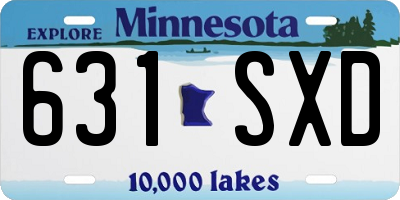 MN license plate 631SXD