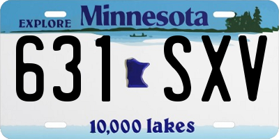 MN license plate 631SXV