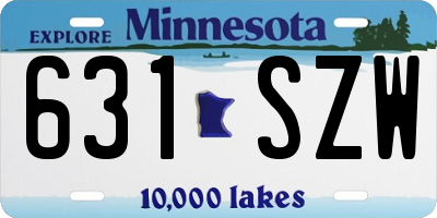 MN license plate 631SZW