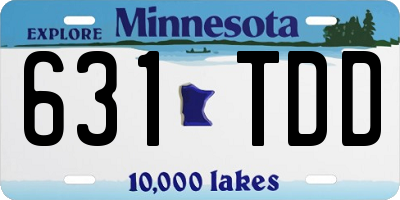 MN license plate 631TDD