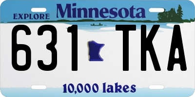 MN license plate 631TKA