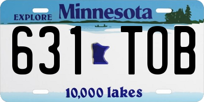 MN license plate 631TOB
