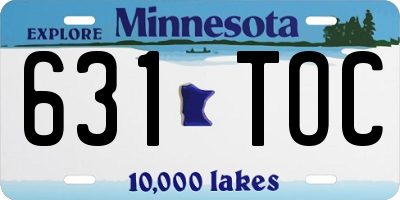MN license plate 631TOC
