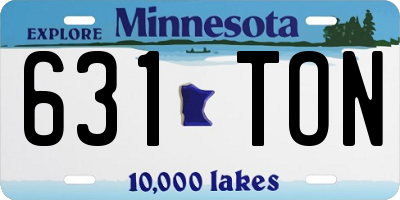 MN license plate 631TON
