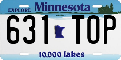 MN license plate 631TOP