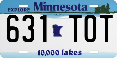 MN license plate 631TOT