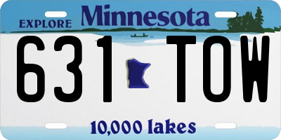 MN license plate 631TOW