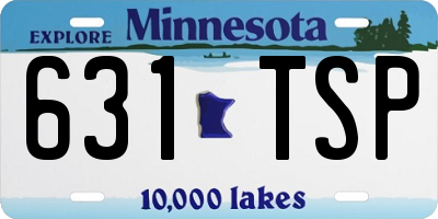 MN license plate 631TSP