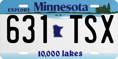 MN license plate 631TSX