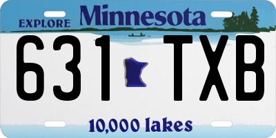 MN license plate 631TXB