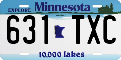 MN license plate 631TXC
