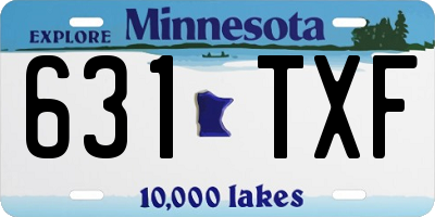 MN license plate 631TXF