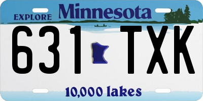 MN license plate 631TXK