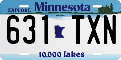 MN license plate 631TXN