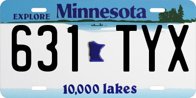 MN license plate 631TYX
