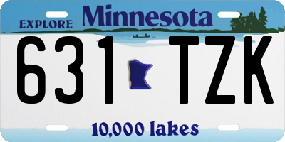 MN license plate 631TZK