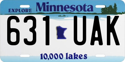 MN license plate 631UAK