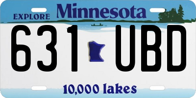 MN license plate 631UBD