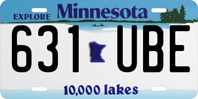 MN license plate 631UBE