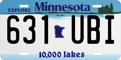 MN license plate 631UBI