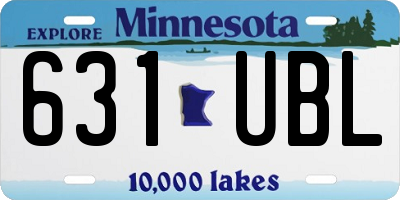 MN license plate 631UBL