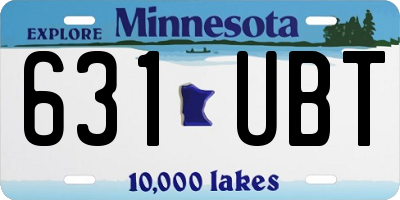 MN license plate 631UBT