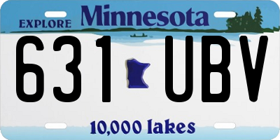 MN license plate 631UBV