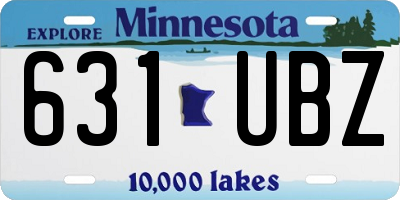 MN license plate 631UBZ