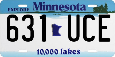 MN license plate 631UCE