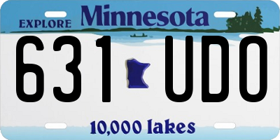 MN license plate 631UDO