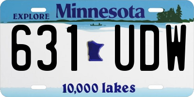 MN license plate 631UDW