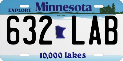 MN license plate 632LAB