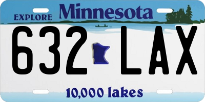 MN license plate 632LAX