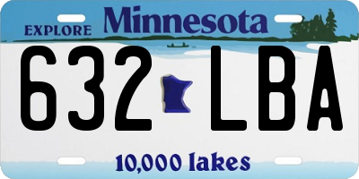 MN license plate 632LBA