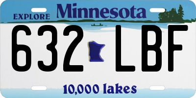 MN license plate 632LBF