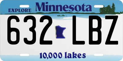 MN license plate 632LBZ