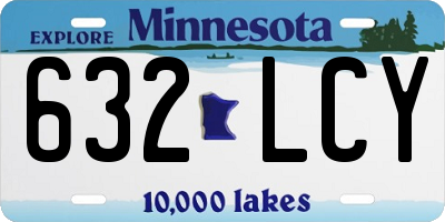 MN license plate 632LCY