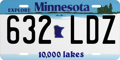 MN license plate 632LDZ