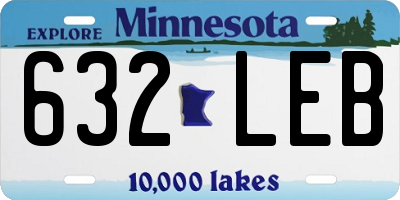 MN license plate 632LEB
