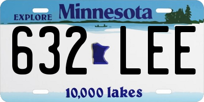 MN license plate 632LEE