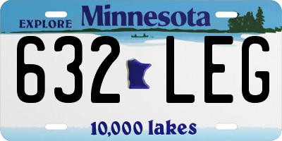 MN license plate 632LEG