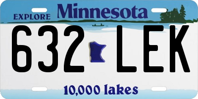 MN license plate 632LEK