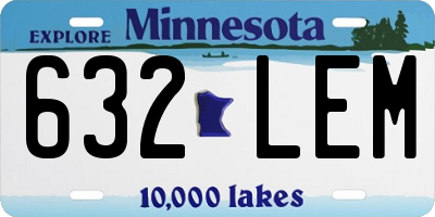 MN license plate 632LEM