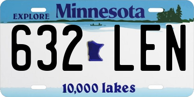 MN license plate 632LEN