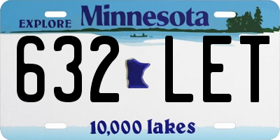 MN license plate 632LET