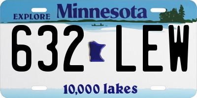 MN license plate 632LEW