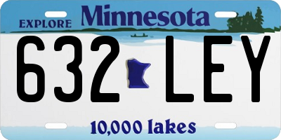 MN license plate 632LEY