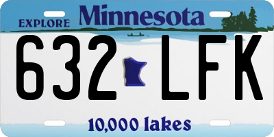 MN license plate 632LFK