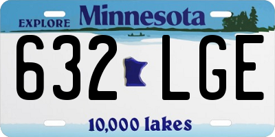 MN license plate 632LGE